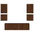 vidaXL 6-dielne TV nástenné skrinky hnedý dub kompozitné drevo