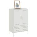 vidaXL Vysoká skrinka biela 68x39x101,5 cm oceľ