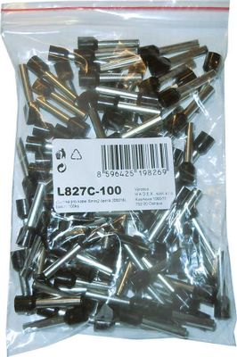 Dutinka pre kábel 6mm2 čierna (E6018), balenie 100 ks