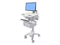 Vozík - otvorená architektúra - pre LCD displej / PC vybavenie - plast, hliník, pozinkovaná oceľ - veľkosť obrazovky: až 24"