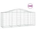 vidaXL Oblúkové gabionové koše 40 ks 200x50x80/100 cm pozinkov. železo