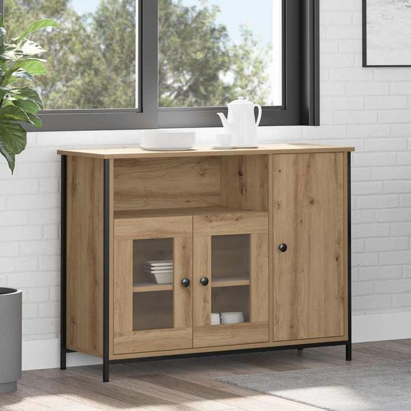 vidaXL Servírovacia skriňa Remeselný dub 100 x 35 x 75 cm