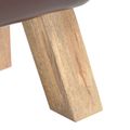 vidaXL lavička Tmavohnedá 110 x 30 x 45 cm Skutočná koža