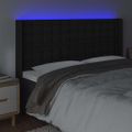 vidaXL Čelo postele s LED čierne 183x16x118/128 cm umelá koža