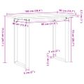 vidaXL Jedálenský stolík v tvare O 100x50x75,5 cm borovica a oceľ