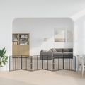 vidaXL Psia brána 6 ks Čierna 80 x 80 cm Pozinkovaná oceľ