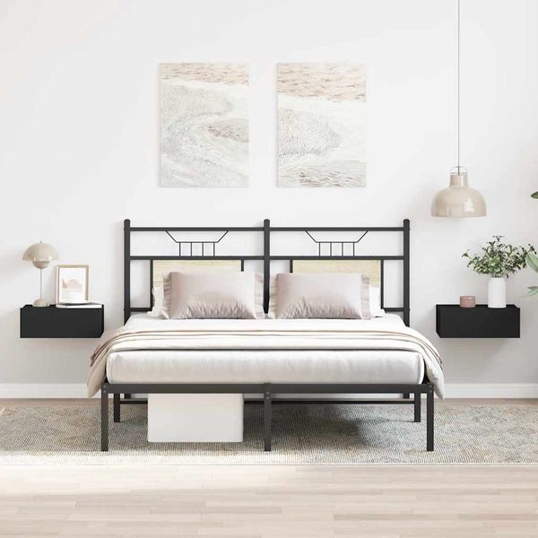 vidaXL Nástenné nočné stolíky 2ks, čierne 40x30x15cm, kompozitné drevo