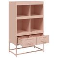 vidaXL Vysoká skrinka ružová 68x39x111,5 oceľ