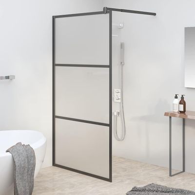 vidaXL Sprchová zástena 100x195 cm matné ESG sklo čierna