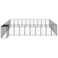 vidaXL Ohrádka pre psov 42 panelov čierna 50x100 cm práškovaná oceľ