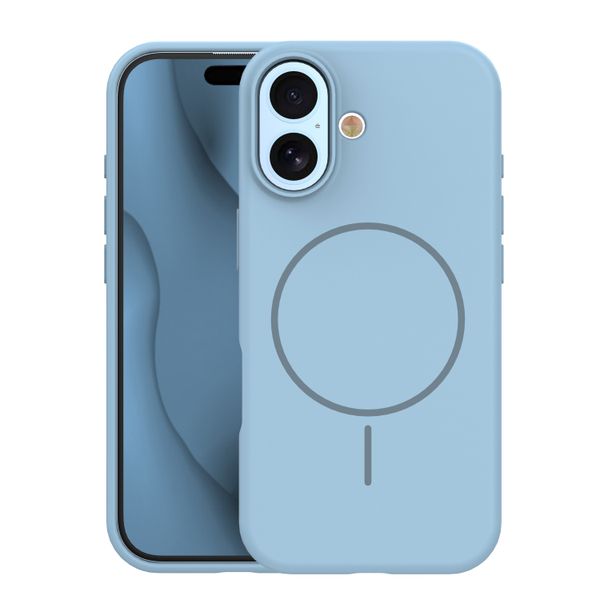 Silikónové tenké Mag puzdro pre iPhone 17 / 18 6,3" svetlomodré