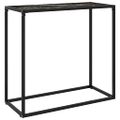 vidaXL Konzolový stolík čierny 80x35x75 cm tvrdené sklo