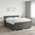 vidaXL Posteľ boxspring s matracom Tmavosivá 140 x 190 cm Látka