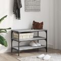 vidaXL Lavička na topánky sivá sonoma 70x38,5x49 cm kompozitné drevo