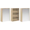 vidaXL Set kabinetov do kúpeľne 3 ks 126 x 16 x 62.5 cm