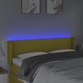 vidaXL Čelo postele s LED zelené 147x16x78/88 cm látka