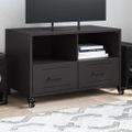 vidaXL TV skrinka čierna 68x39x43,5 cm oceľ