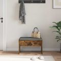 vidaXL Predsieňová lavica s vankúšom Dymová dub 63 x 38 x 40 cm