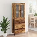 vidaXL Highboard Staré drevo 69,5 x 34 x 180 cm Kompozitné drevo