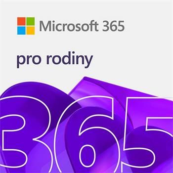 Microsoft 365 pre rodiny CZ - predplatné na 1 rok - krabica Softvér, kancelársky, pre rodiny, až 6 osôb, český, predplatné 1 rok