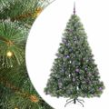 vidaXL Umelý vianočný stromček s 300 LED-i Zelená 210 cm PE a PVC