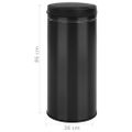 vidaXL Automatický odpadkový kôš, senzor 80 l, uhlíková oceľ, čierny