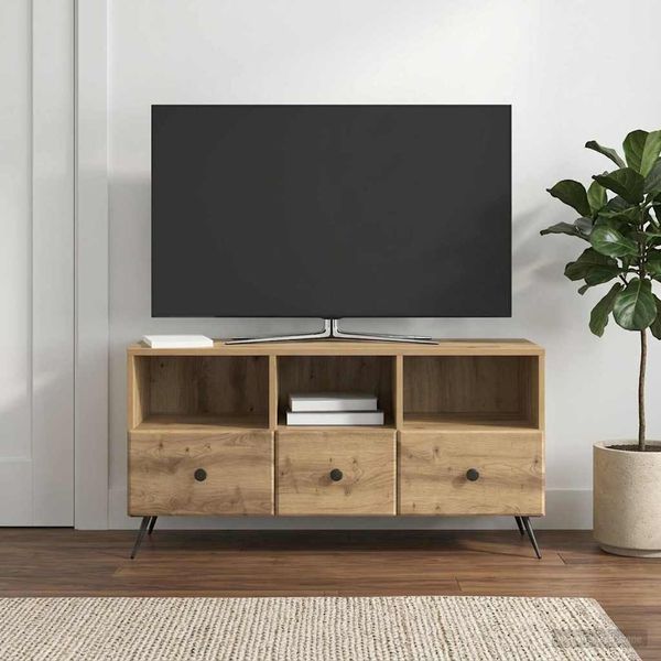 vidaXL TV skrinka Dub artisan 102 x 34,5 x 50 cm Kompozitné drevo