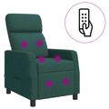 vidaXL Masážne relaxačné kreslo Tmavozelená Látka