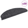 vidaXL Schodové rohože, samolepiace, 30 ks, 65x21x4 cm, tmavošedé, polkruhové, veľké