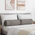 vidaXL Podložkové vankúše 2 ks látka Sivohnedá Ø 25 x 70 cm