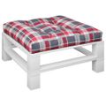 vidaXL Podložka na paletový nábytok, červené kocky 70x70x12 cm, látka