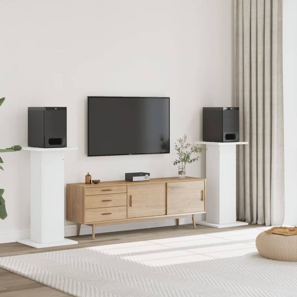 vidaXL Stojany na reproduktor 2 ks biele 30x30x95 cm kompozitné drevo