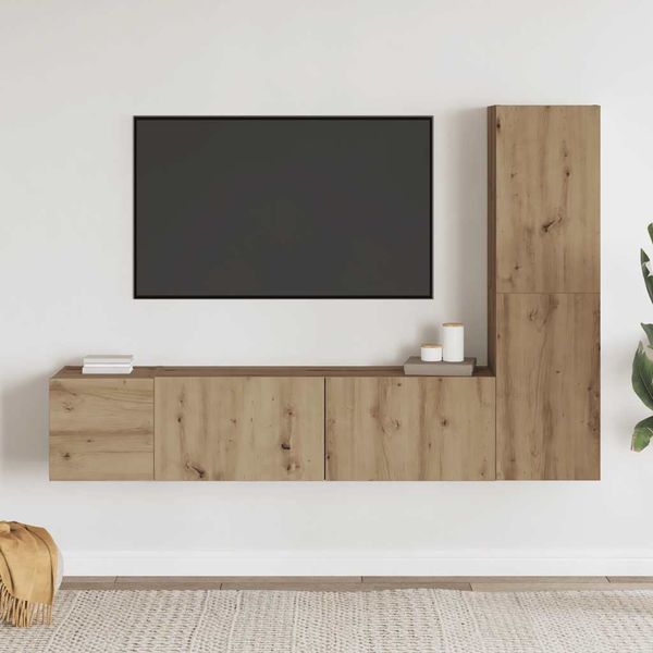VidaXL 3-dielna súprava nástennej TV skrinky Artisan Dub Artisan