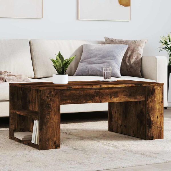 vidaXL Konferenčný stolík dymový dub 102x55x42 cm kompozitné drevo