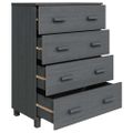 vidaXL Komoda HAMAR, tmavosivá 79x40x103,5 cm, borovicový masív