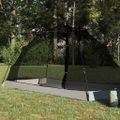vidaXL Stan so strechou s úložiskom Šedá a čierna 236 x 108 x 120 cm