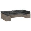 vidaXL Súprava záhradných pohoviek Sivá 344 x 177,5 x 85 cm polyratan