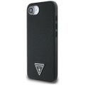 Guess HC MagSafe Grained PU Triangle Logo Case for iPhone 16e Black