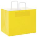 vidaXL Papierové tašky 250 ks s rúčkami, žlté, 32x22x24 cm