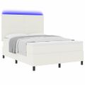 vidaXL LED box s pružinami Krémová a biela 140 x 190 cm