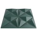 vidaXL Nástenné panely 48 ks 50 x 50 cm Origami Zelený XPS Pena