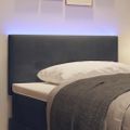 vidaXL LED hlavová doska s LED pásikmi Biely 90 cm Zamat