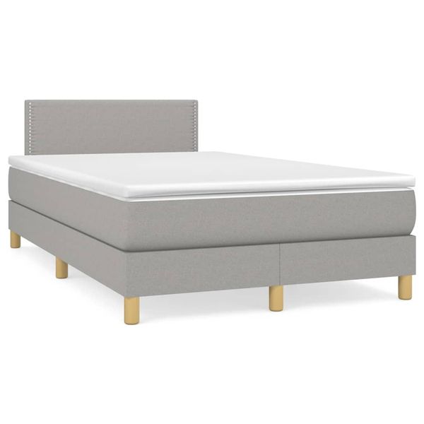 vidaXL Boxspring posteľ s matracom bledosivá 120x190 cm látka