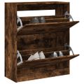 vidaXL Botník dymový dub 80x34x96,5 cm kompozitné drevo