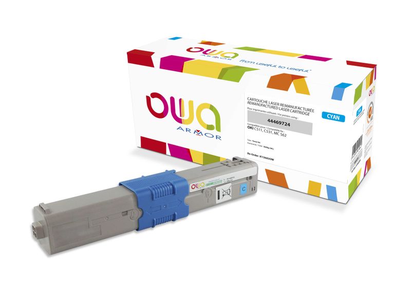 OWA Armor toner kompatibilný s OKI 44469724, 5000st, modrá/cyan