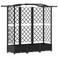 vidaXL Vyvýšený záhon s mriežkou a strechou Čierna 163 x 40 x 123 cm