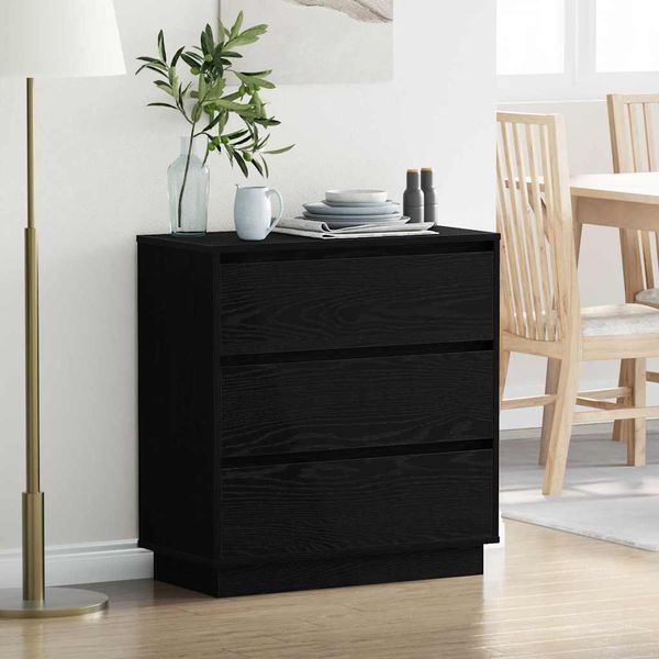 vidaXL Nočný stolík Čierny dub 71 x 34,5 x 75 cm Kompozitné drevo