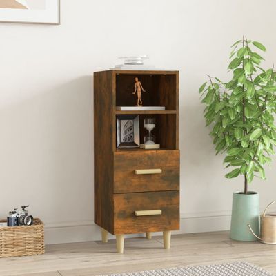 vidaXL Komoda dymový dub 34,5x34x90 cm spracované drevo
