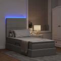 vidaXL LED úložná posteľ s matracom Svetlosivá 90 x 190 cm Látka