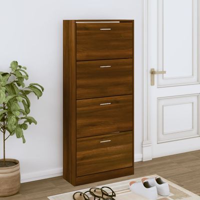 vidaXL Botník hnedý dub 63x24x147 cm spracované drevo